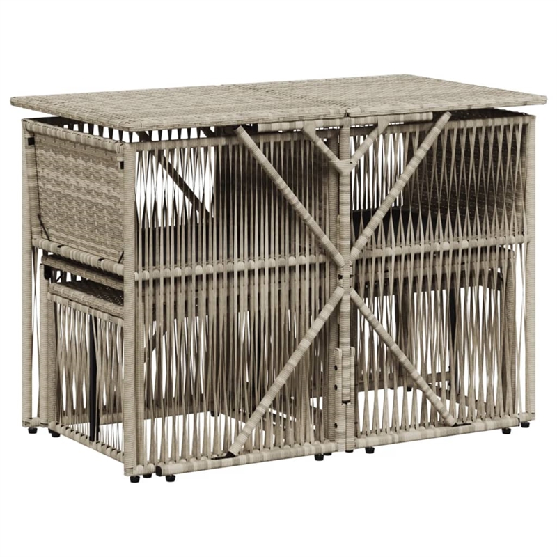 vidaXL Poly Rattan Garden Dining Set in Grey