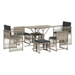vidaXL Poly Rattan Garden Dining Set in Grey