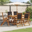 vidaXL Solid Acacia Wood Furniture Set in Black
