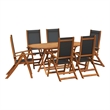 vidaXL Solid Acacia Wood Furniture Set in Black