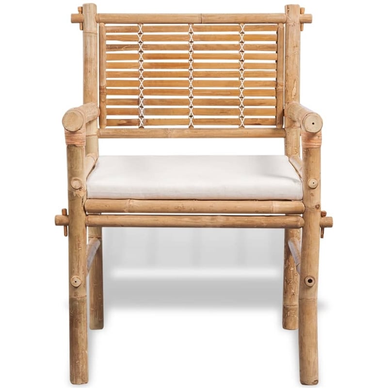 vidaXL 3 Piece Bamboo Small Furniture Set in White