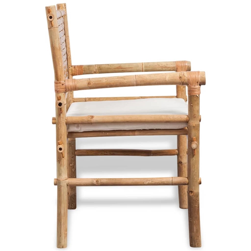 vidaXL 3 Piece Bamboo Small Furniture Set in White