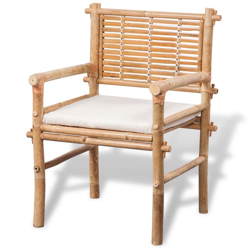vidaXL 3 Piece Bamboo Small Furniture Set in White