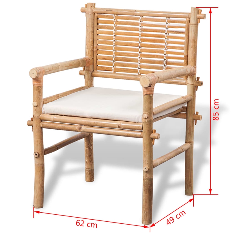 vidaXL 3 Piece Bamboo Small Furniture Set in White
