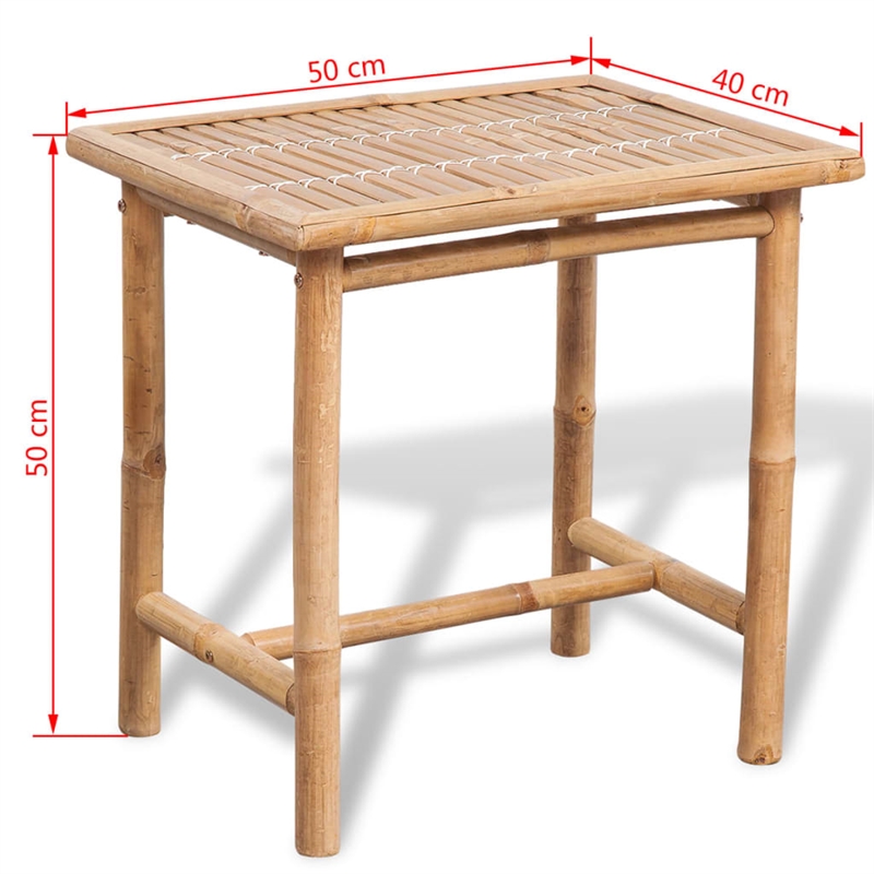 vidaXL 3 Piece Bamboo Small Furniture Set in White