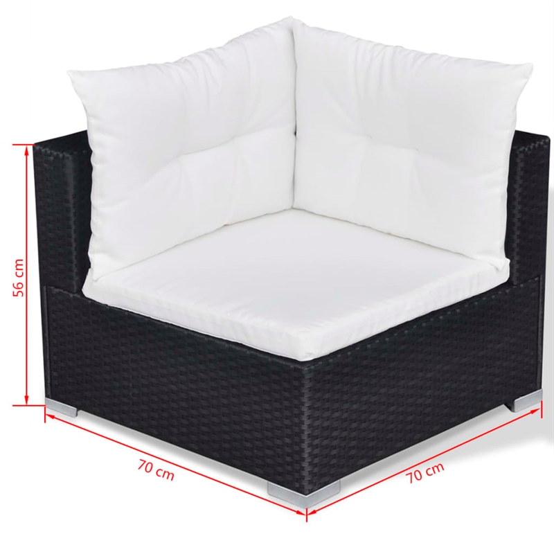 vidaXL 10 Piece Steel Furniture Set in Black