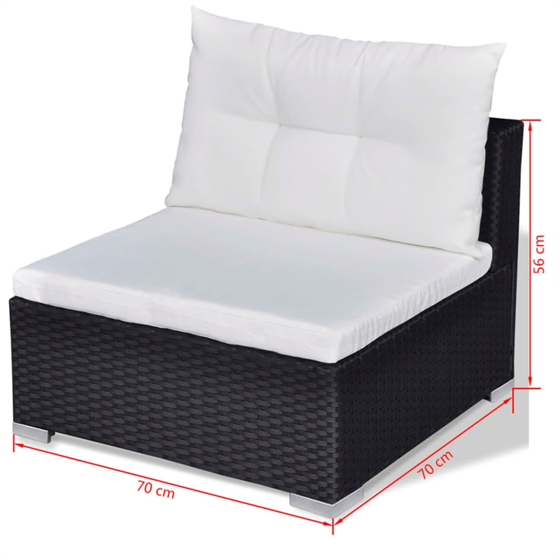 vidaXL 10 Piece Steel Furniture Set in Black