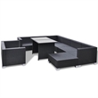 vidaXL 10 Piece Steel Furniture Set in Black