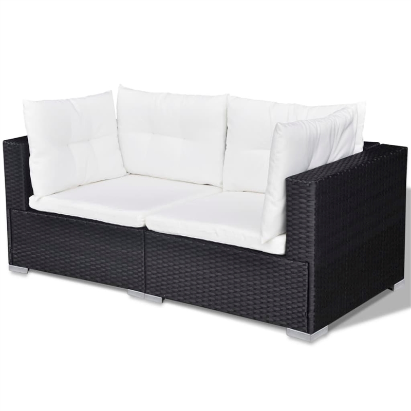 vidaXL 10 Piece Steel Furniture Set in Black