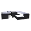 vidaXL 10 Piece Steel Furniture Set in Black