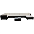 vidaXL 8 Piece Steel Large Lounge Set in Brown