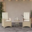 vidaXL 3 Piece Steel Bistro Set in Cream/Beige