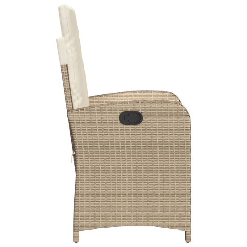 vidaXL 3 Piece Steel Bistro Set in Cream/Beige