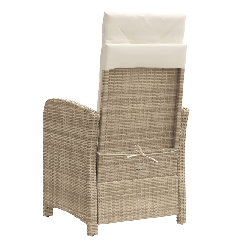 vidaXL 3 Piece Steel Bistro Set in Cream/Beige