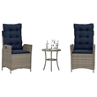 vidaXL 3 Piece Steel Bistro Set in Gray