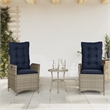 vidaXL 3 Piece Steel Bistro Set in Gray