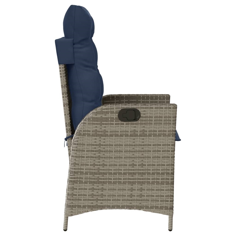 vidaXL 3 Piece Steel Bistro Set in Gray