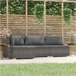vidaXL 4 Piece Steel Small Garden Lounge Set in Gray