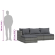 vidaXL 4 Piece Steel Small Garden Lounge Set in Gray