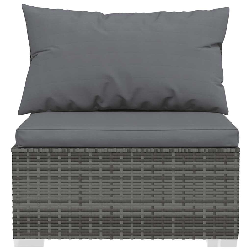 vidaXL 4 Piece Steel Small Garden Lounge Set in Gray