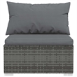 vidaXL 4 Piece Steel Small Garden Lounge Set in Gray