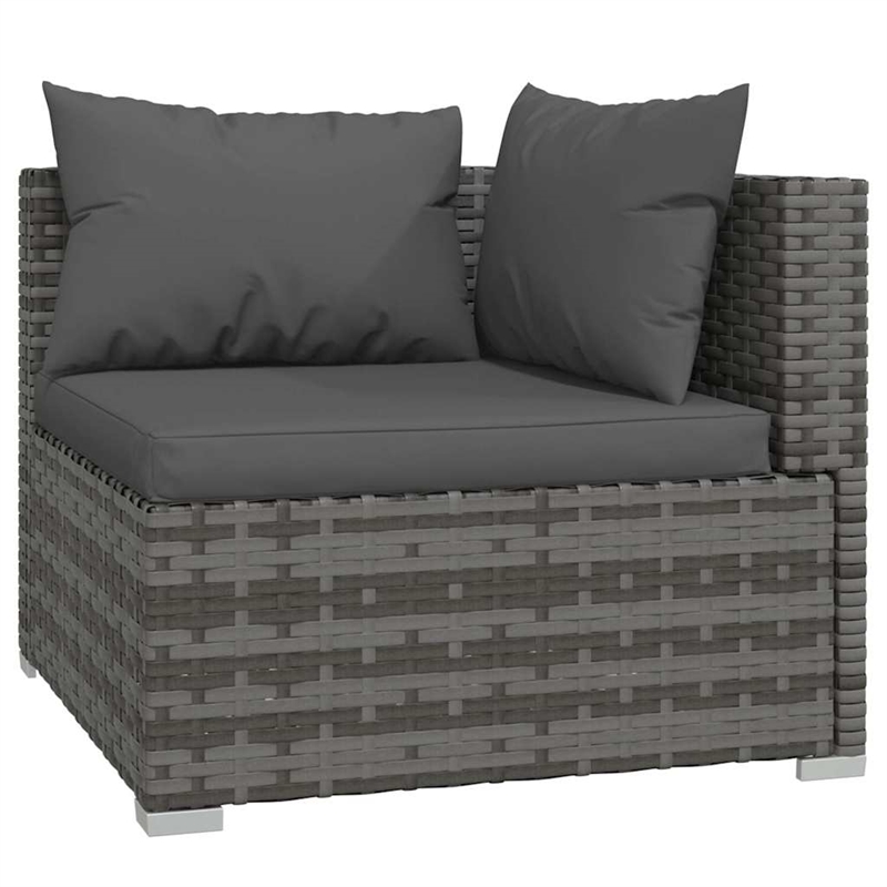 vidaXL 4 Piece Steel Small Garden Lounge Set in Gray