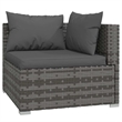 vidaXL 4 Piece Steel Small Garden Lounge Set in Gray