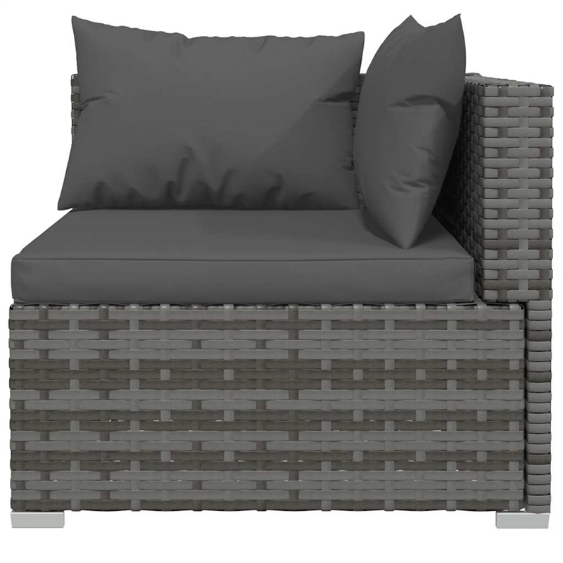 vidaXL 4 Piece Steel Small Garden Lounge Set in Gray