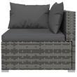 vidaXL 4 Piece Steel Small Garden Lounge Set in Gray