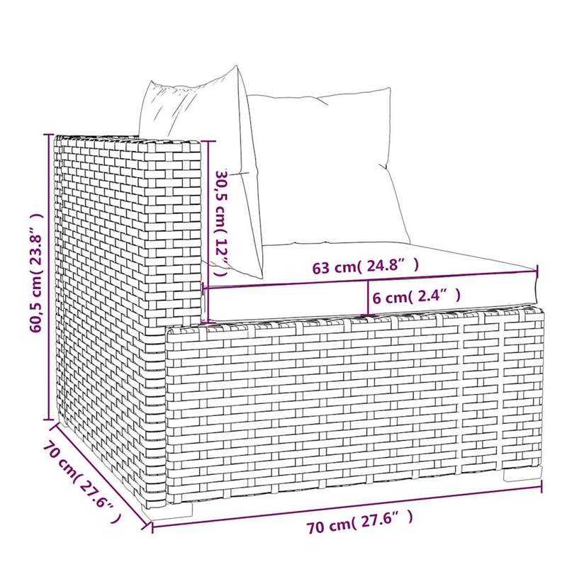 vidaXL 4 Piece Steel Small Garden Lounge Set in Gray