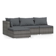 vidaXL 4 Piece Steel Small Garden Lounge Set in Gray