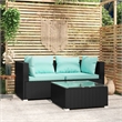 vidaXL 3 Piece Steel Garden Lounge Set in Black