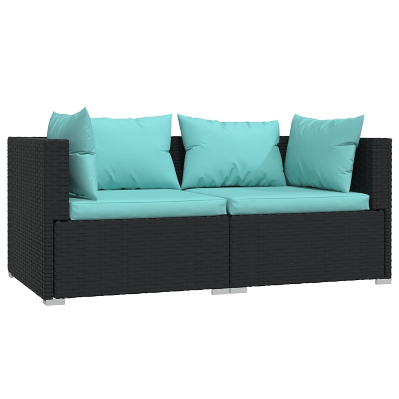 vidaXL 3 Piece Steel Garden Lounge Set in Black