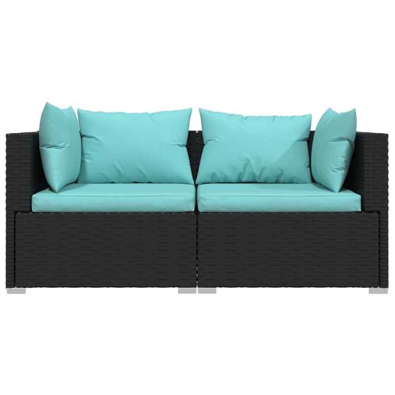 vidaXL 3 Piece Steel Garden Lounge Set in Black