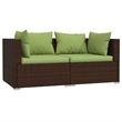 vidaXL 3 Piece Poly Rattan Garden Lounge Set in Brown
