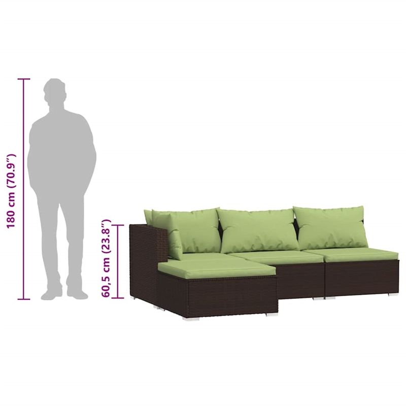 vidaXL Garden Lounge Set in Green/Brown