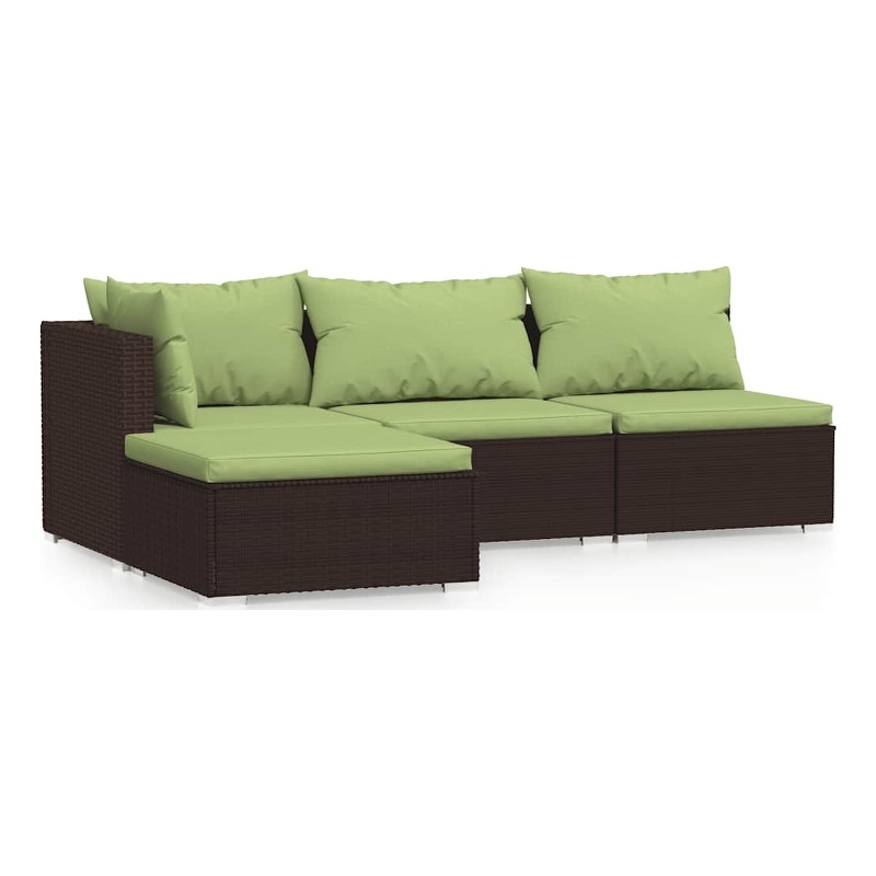 vidaXL Garden Lounge Set in Green/Brown