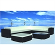 vidaXL 8 Piece Steel Lounge Set in Black/White/Cream