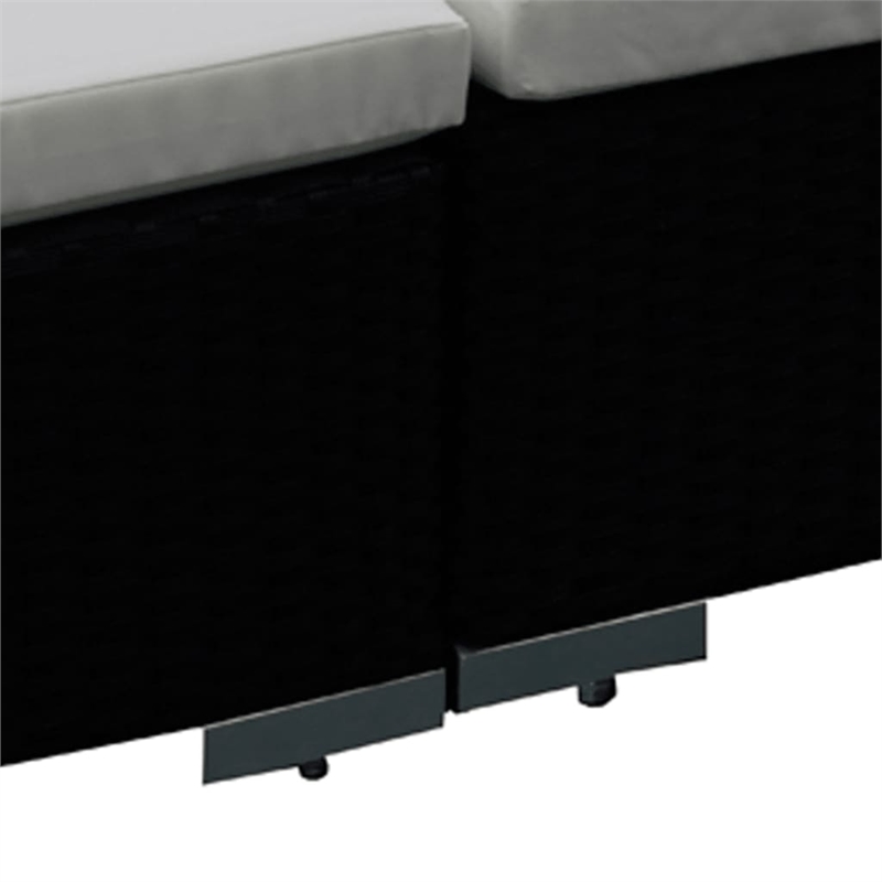 vidaXL 8 Piece Steel Lounge Set in Black/White/Cream