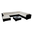 vidaXL 8 Piece Steel Lounge Set in Black/White/Cream