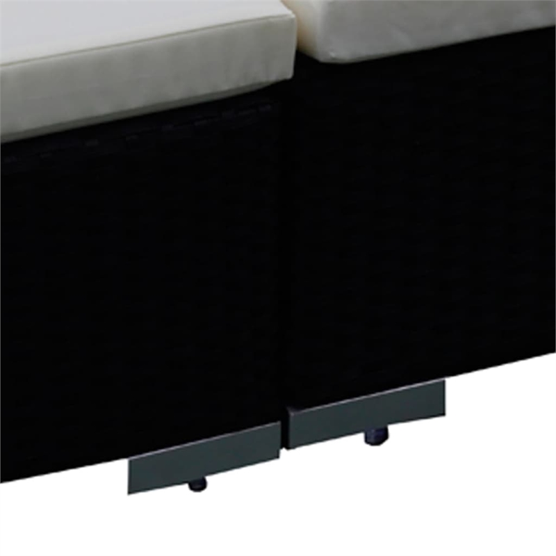 vidaXL 12 Piece Poly Rattan Garden Lounge Set in Black/White/Cream