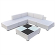 vidaXL 6 Piece Lounge Set in Black/White