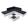 vidaXL 6 Piece Lounge Set in Black/White