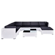 vidaXL 8 Piece Poly Rattan Patio Furniture in Black/White