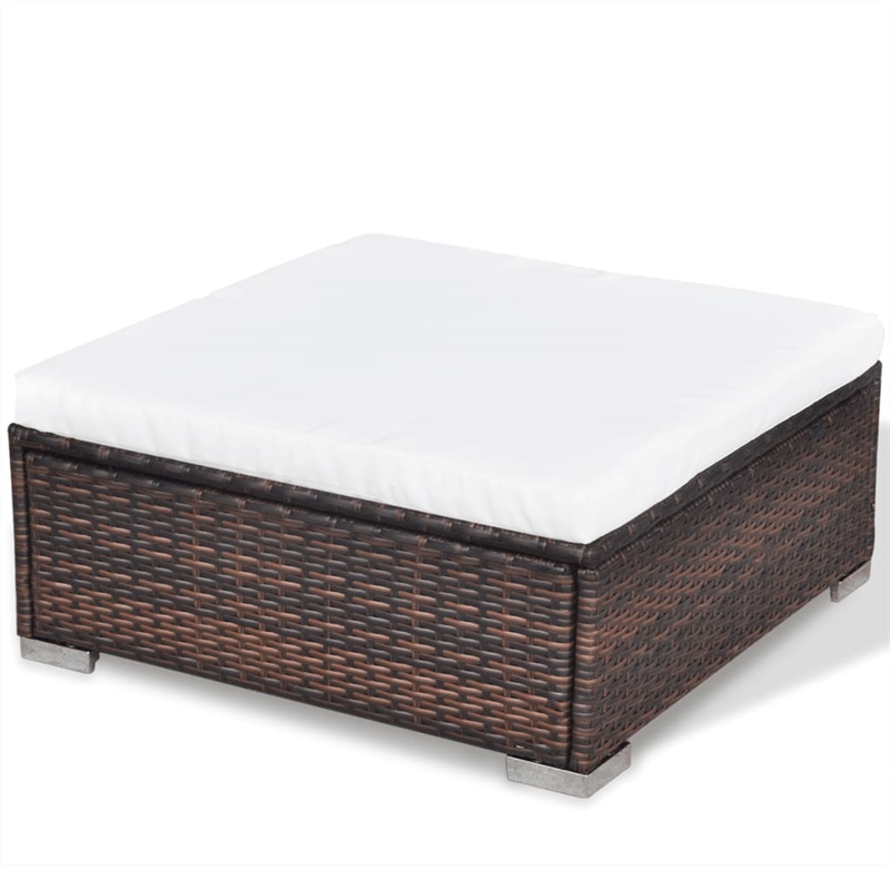 vidaXL 5 Piece Steel Medium Lounge Set in Brown
