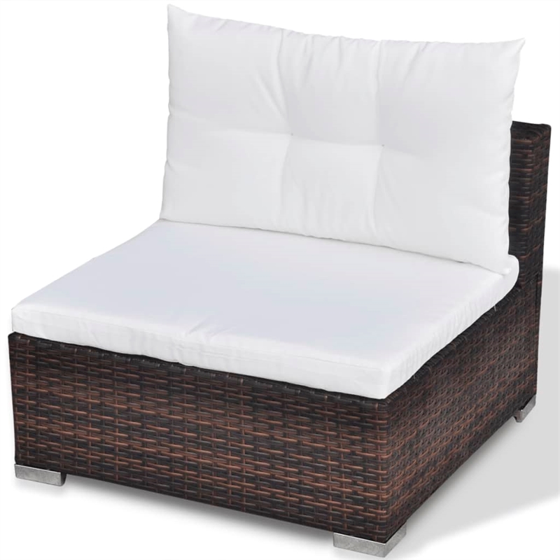 vidaXL 5 Piece Steel Medium Lounge Set in Brown