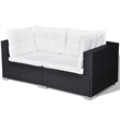 vidaXL 10 Piece Poly Rattan Patio Furniture Black/White/Cream