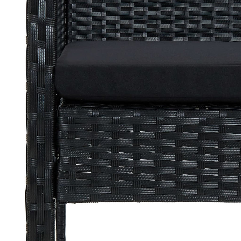 vidaXL 4 Piece Steel Sofa Set in Black