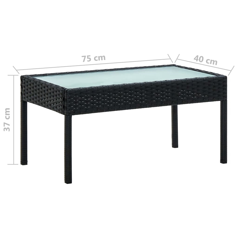 vidaXL 4 Piece Steel Sofa Set in Black
