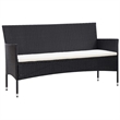 vidaXL 4 Piece Steel Small Sofa Set in Black/White/Cream